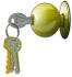 #42374 Clip Art Graphic of a Door Knob And Keys by DJArt