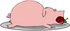 #42736 Clipart Illustration of a Roasted Pink Pig With An Apple In Its Mouth, Served On A Platter by DJArt
