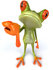 #42779 Royalty-Free (RF) Clipart Illustration of a 3d Red Eyed Tree Frog Giving The Thumbs Down by Julos