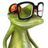 #42785 Royalty-Free (RF) Clipart Illustration of a 3d Red Eyed Tree Frog Wearing Spectacles - Version 5 by Julos