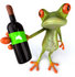 #42870 Royalty-Free (RF) Clipart Illustration of a 3d Red Eyed Tree Frog Holding A Bottle Of Wine - Pose 3 by Julos