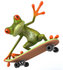 #42882 Royalty-Free (RF) Clipart Illustration of a 3d Green Tree Skater Frog Skateboarding - Pose 4 by Julos