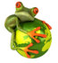 #42895 Royalty-Free (RF) Clipart Illustration of a 3d Red Eyed Tree Frog Hugging The Planet - Pose 2 by Julos