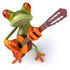 #42907 Royalty-Free (RF) Clipart Illustration of a 3d Red Eyed Tree Frog Guitarist Playing Music - Pose 3 by Julos