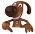 #42919 Royalty-Free (RF) Cartoon Clipart of a 3d Brown Dog Mascot Pointing Down At And Standing Behind A Blank Sign by Julos