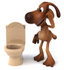 #42945 Royalty-Free (RF) Clipart Illustration of a 3d Brown Dog Mascot By A Toilet - Pose 1 by Julos