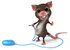 #43000 Royalty-Free (RF) Cartoon Clipart Illustration of a 3d Mouse Mascot Holding The Cable To A Computer Mouse - Version 1 by Julos