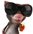 #43025 Royalty-Free (RF) Cartoon Clipart Illustration of a 3d Mouse Mascot Wearing Shades And Sipping A Drink - Pose 1 by Julos