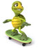 #43065 Royalty-Free (RF) Cartoon Clipart of a 3d Turtle Mascot Skateboarding - Version 2 by Julos