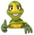 #43086 Royalty-Free (RF) Cartoon Clipart of a 3d Turtle Mascot Standing Behind A Blank Sign And Giving The Thumbs Up by Julos