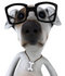 #43097 Royalty-Free (RF) Clipart Illustration of a 3d Jack Russell Terrier Dog Mascot Wearing Glasses - Pose 1 by Julos