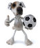 #43098 Royalty-Free (RF) Clipart Illustration of a 3d Jack Russell Terrier Dog Mascot Playing Soccer - Pose 1 by Julos