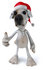 #43140 Royalty-Free (RF) Clipart Illustration of a 3d Jack Russell Terrier Dog Mascot Wearing A Santa Hat And Giving The Thumbs Up - Pose 1 by Julos