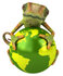 #43164 Royalty-Free (RF) Clipart Illustration of a 3d Lizard Chameleon Mascot Resting On Top Of A Globe by Julos