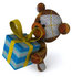 #43191 Royalty-Free (RF) Illustration of a 3d Knitted Teddy Bear Mascot Holding A Gift - Pose 4 by Julos