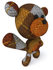 #43199 Royalty-Free (RF) Illustration of a 3d Knitted Teddy Bear Mascot Dancing Or Waving by Julos