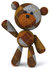 #43205 Royalty-Free (RF) Illustration of a 3d Knitted Teddy Bear Mascot Facing Front And Waving by Julos