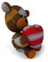 #43208 Royalty-Free (RF) Illustration of a 3d Knitted Teddy Bear Mascot Holding A Stuffed Heart - Pose 5 by Julos