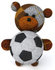 #43211 Royalty-Free (RF) Clipart Illustration of a 3d 3d Sock Teddy Bear Character Holding A Soccer Ball - Pose 3 by Julos