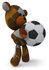 #43215 Royalty-Free (RF) Clipart Illustration of a 3d 3d Sock Teddy Bear Character Holding A Soccer Ball - Pose 2 by Julos