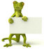 #43390 Royalty-Free (RF) Illustration of a 3d Green Gecko Mascot Holding A Blank Sign - Pose 1 by Julos