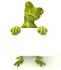 #43391 Royalty-Free (RF) Illustration of a 3d Green Gecko Mascot Holding A Blank Sign - Pose 3 by Julos