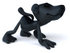 #43398 Royalty-Free (RF) Illustration of a 3d Black Lab Mascot Walking On All Fours by Julos