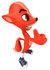 #43420 Royalty-Free (RF) Illustration of a 3d Red Fox Mascot Facing Right And Giving The Thumbs Up by Julos