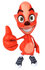 #43426 Royalty-Free (RF) Illustration of a 3d Red Fox Mascot Looking Up And Giving The Thumbs Up by Julos
