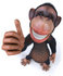 #43442 Royalty-Free (RF) Illustration of a 3d Chimpanzee Mascot Giving The Thumbs Up - Pose 1 by Julos
