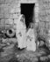 #43455 RF Stock Photo Of Two Black And White Ramallah Peasant Women Near A Doorway by JVPD