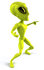 #43515 Royalty-Free (RF) Illustration of a 3d Green Alien Dancing - Pose 5 by Julos