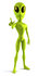 #43526 Royalty-Free (RF) Illustration of a 3d Green Alien Facing Front And Holding Up A Finger by Julos