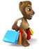 #43540 Royalty-Free (RF) Illustration of a 3d Lion Mascot Carrying Shopping Bags - Pose 1 by Julos