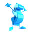 #43584 Royalty-Free (RF) Illustration of a Leaping 3d Blue Dollar Sign Mascot With Arms And Legs by Julos