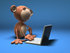 #43594 Royalty-Free (RF) Illustration of a 3d Monkey Mascot Using A Laptop - Version 1 by Julos