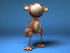 #43603 Royalty-Free (RF) Illustration of a 3d Monkey Mascot With A Confused Expression - Version 3 by Julos