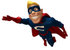 #43622 Royalty-Free (RF) Cartoon Illustration of a Happy 3d Superhero Mascot Smiling And Flying Forward by Julos