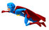 #43634 Royalty-Free (RF) Cartoon Illustration of a Male 3d Superhero Mascot Smiling And Flying Left by Julos
