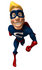 #43637 Royalty-Free (RF) Cartoon Illustration of a Friendly Blond Male 3d Superhero Mascot Running Forward by Julos