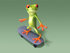 #43663 Royalty-Free (RF) Cartoon Illustration of a 3d Green Tree Frog Character Skateboarding - Pose 9 by Julos