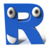#43683 Royalty-Free (RF) Illustration of a 3d Blue Alphabet Letter R Character With Eyes And A Mouth by Julos