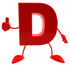 #43700 Royalty-Free (RF) Illustration of a 3d Red Letter D Character With Arms And Legs Giving The Thumbs Up by Julos