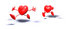 #43785 Royalty-Free (RF) Illustration of Two 3d Red Love Heart Characters Running - Version 1 by Julos