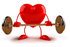 #43800 Royalty-Free (RF) Illustration of a Romantic 3d Red Love Heart Mascot Lifting A Barbell - Version 6 by Julos