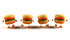 #43810 Royalty-Free (RF) Illustration of 3d Cheeseburger Characters Walking Forward - Version 1 by Julos