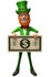 #43873 Royalty-Free (RF) Illustration of a Friendly 3d Leprechaun Man Mascot Holding A Large Dollar Bill - Version 3 by Julos