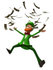 #43881 Royalty-Free (RF) Illustration of a Friendly 3d Leprechaun Man Mascot Throwing Cash - Version 3 by Julos