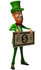 #43885 Royalty-Free (RF) Illustration of a Friendly 3d Leprechaun Man Mascot Holding A Large Dollar Bill - Version 2 by Julos