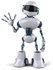 #43903 Royalty-Free (RF) Illustration of a 3d Robot Mascot Waving - Version 1 by Julos